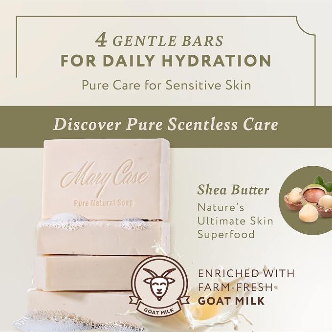 Mary Case Goat Milk & Shea Butter Bar Soap Set of 4 | Natural Soap - Image 2