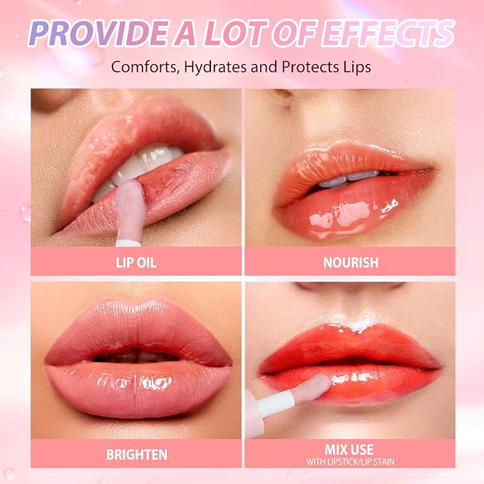 LANGMANNI Lip Oil, No-Sticky Gloss Lip Balm Lip Care, Fruit Flavoured Lip Oil - Image 8