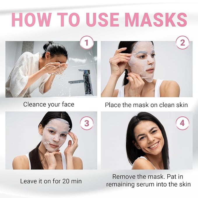 VIABEAUTY 24 Pack of Collagen Face Mask - Image 6