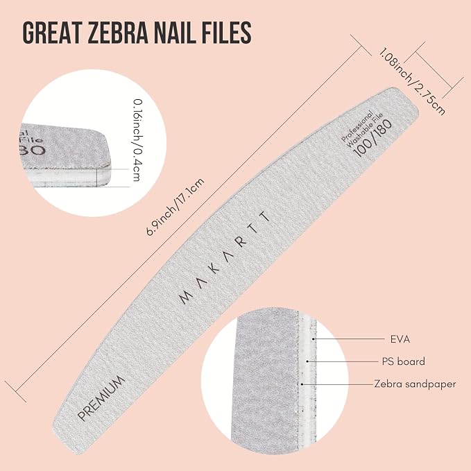 Makartt Nail File, 100/180 Grit Nail Files - Image 5