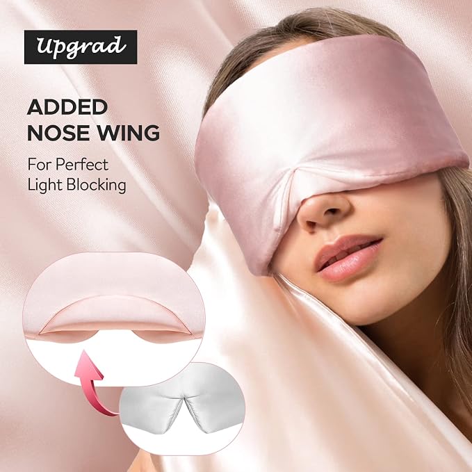 LitBear Silk Sleep Mask for Side Sleeper, Eye Mask Sleeping for Women Men 100% - Image 3