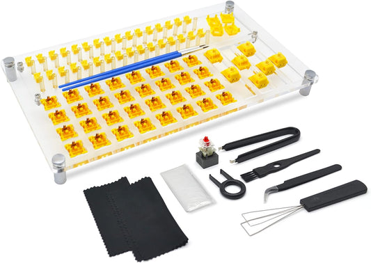 YIMAGUJRX RUNJRX 32 Switch Station, Acrylic Lube Kit for Custom Gaming Keyboard (10Pcs)