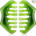 Geiserailie 2 Pcs Jade Combs Esthetician Supplies Massage Stone Hair Gua Sha by Geiserailie