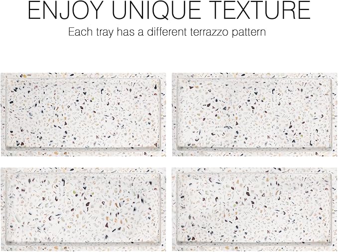 Luxspire Bathroom Vanity Tray, 8 x 4 inch Resin Kitchen Sink Tray - Image 5