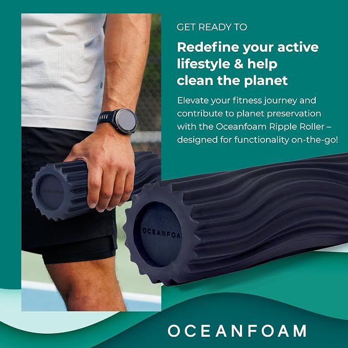 Oceanfoam Ripple Travel Foam Roller Firm Mini Foam Roller - Image 4