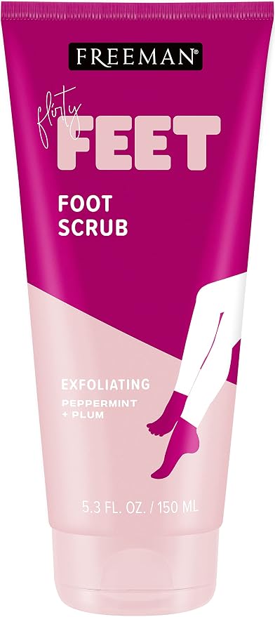 Freeman Bare Foot Exfoliating foot scrub Peppermint and Plum 5.3 oz by Freeman