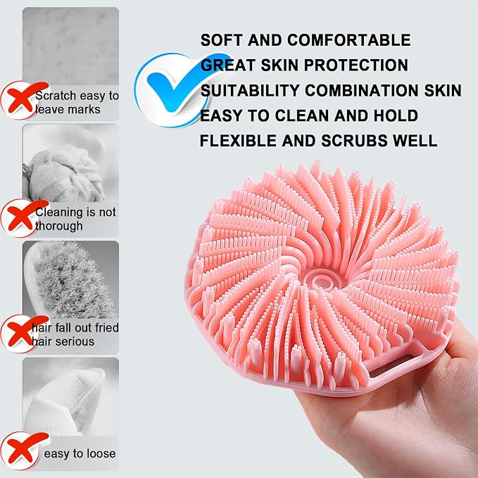 RamPula Silicone Body Scrubber, Silicone Loofah, Quick-Dry Exfoliating Body - Image 2