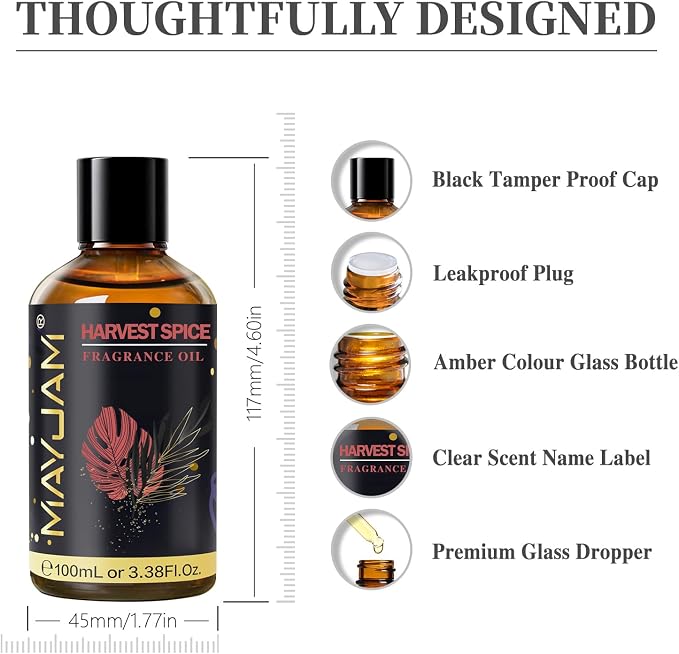 Harvest Spice Fragrance Oil Essential Oil, MAYJAM 3.38FL.OZ Harvest Spice Oil - Image 8