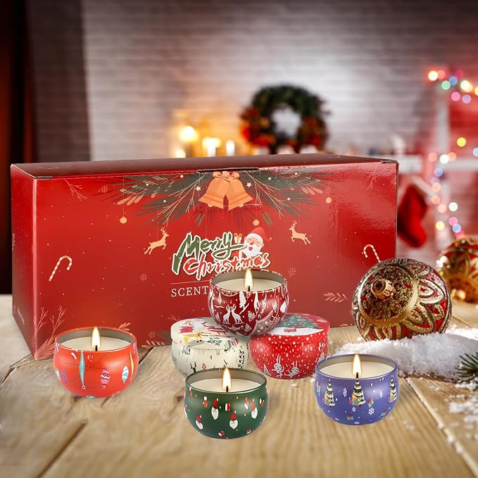 24 Packs Christmas Scented Candles Gift- Aromatherapy Candle-2.5oz Soy Wax-Long - Image 8