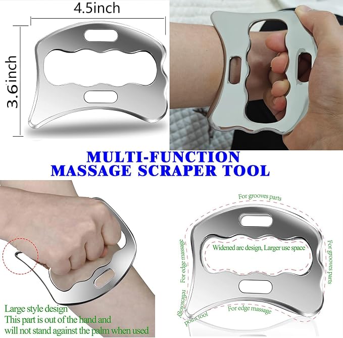 Muscle Scraper Tool Set, Stainless Steel IASTM Kit - Image 5
