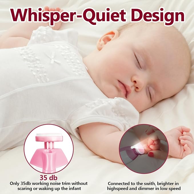 Qunlions life Baby Nail Trimmer Electric, 6 in 1 Rechargeable Baby Nail - Image 6