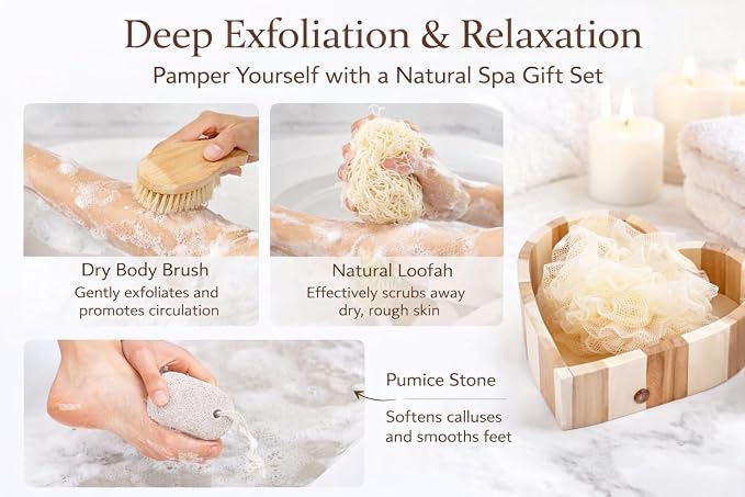 Essentials Spa Gift Set for Women, Heart Shaped Self Care Gift, Relaxation Bath - Image 3