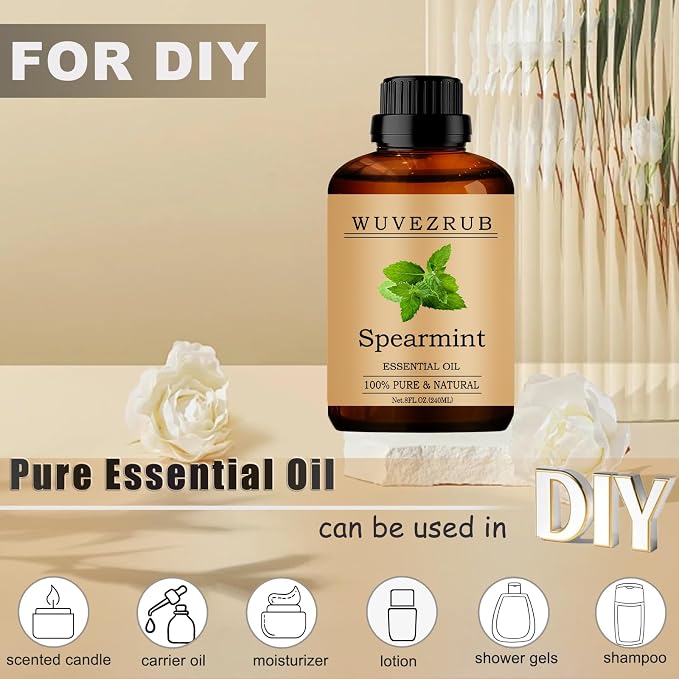 Spearmint Essential Oils, 240ML Pure and Natural Essential Oil - Image 3