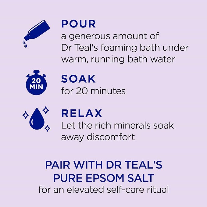 Dr Teal's Foaming Bath with Pure Epsom Salt, Soothe & Sleep with Lavender - Image 3