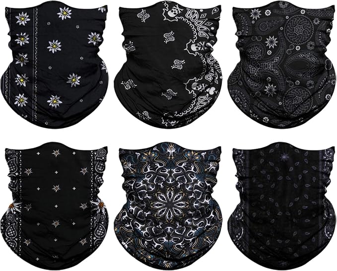 Venswell Neck Gaiter Face Mask Men Women, Seamless Bandana Rave Face Cover by Venswell