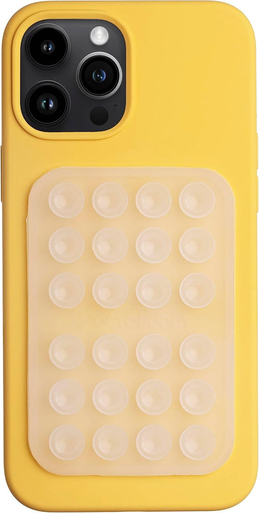 Classic MAX - Silicone Suction Phone Case Adhesive Mount - Hands-Free, Strong Grip Holder for Selfies and Videos - iPhone and Android Compatible - 2.6″ x 3.9″, Transparent