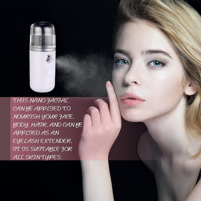 Honoson 2 Pack Nano Facial Mister Spray Bottle Handheld Humidifier Portable - Image 6