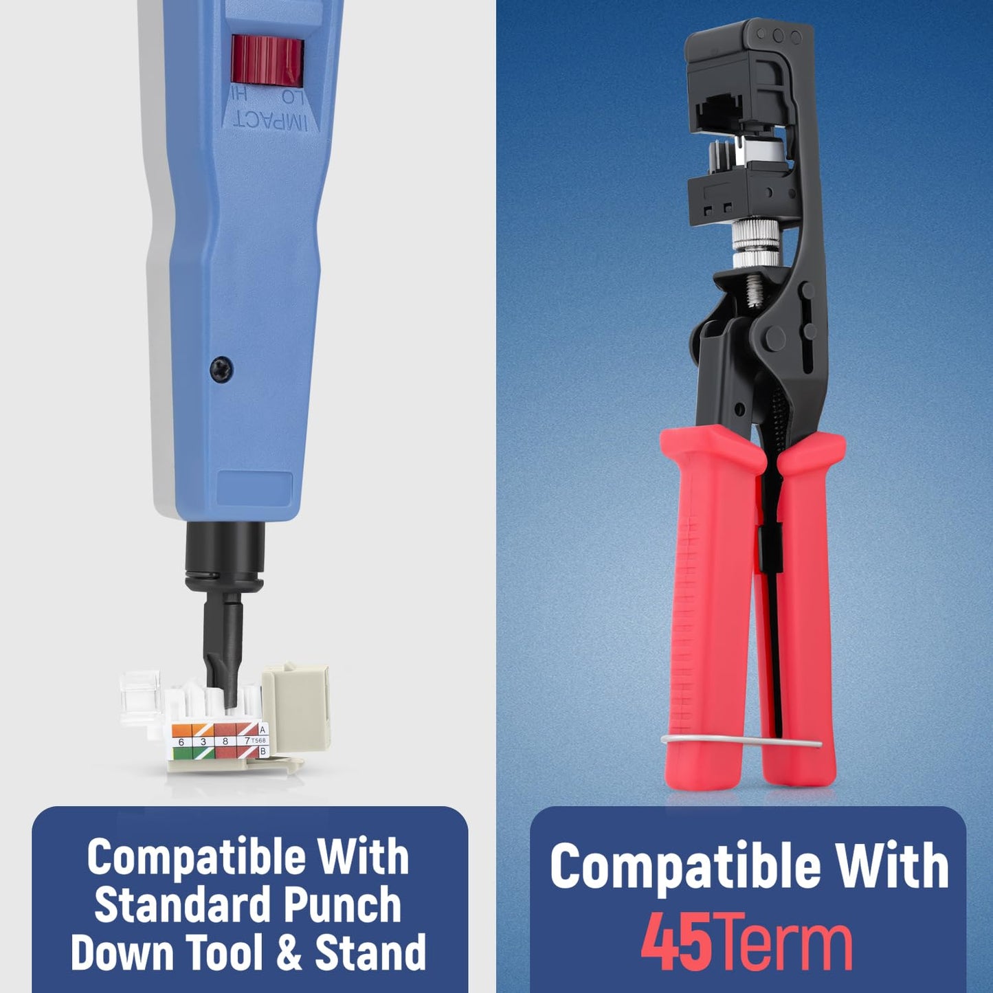 Everest 45° Angled RJ45 Cat6A Keystone Jacks 50-Pack in Ivory - Slim Profile Female RJ45 Connectors - Cat 6A Keystone Jack - Compatible with 45° Angled Speed Termination Tool - 45Term (B0BL3GS7ZY)