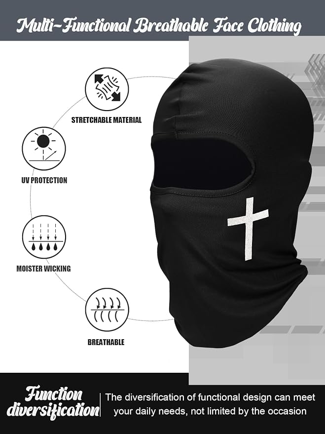 SATINIOR 6 Pcs Ski Mask Cover Balaclava Full Face Mask Summer Face Cover UV - Image 3
