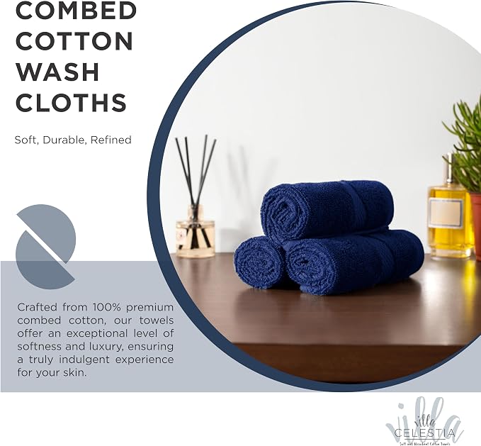 100% Cotton Wash Cloth for face & Body Set of 12, Sustainable, Highly Absorbent - Image 2