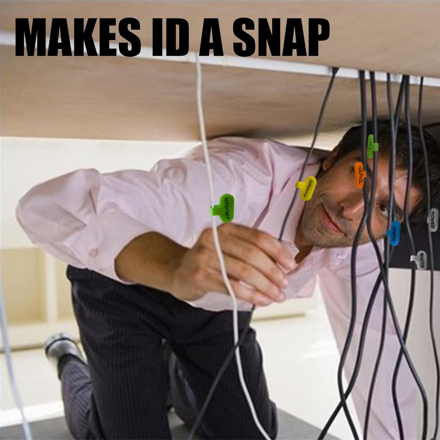 Mr-Label – Write on Cable Labels– Upgraded Clearer Writing Cord Tags- Cable Ties for Classify&Identification–Wire Cables for Cable Management|Organization | Electronics Computers-40Pcs(8 Colors)