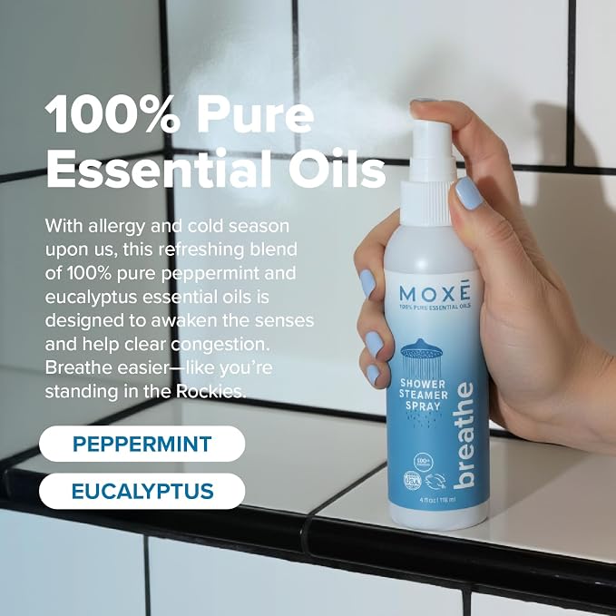 MOXE Breathe Shower Mist, Eucalyptus and Peppermint, Spa Steam Spray, Certified - Image 7
