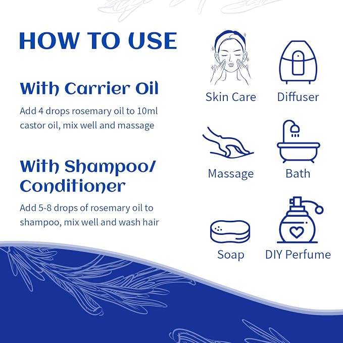 HIQILI Rosemary Oil for Hair Growth, Add to Shampoo & Conditioner, 100% Pure - Image 6