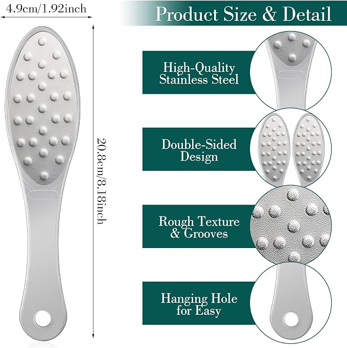 JIEYAO Stainless Steel Foot File, Metal Foot Scraper, Professional Foot File - Image 3