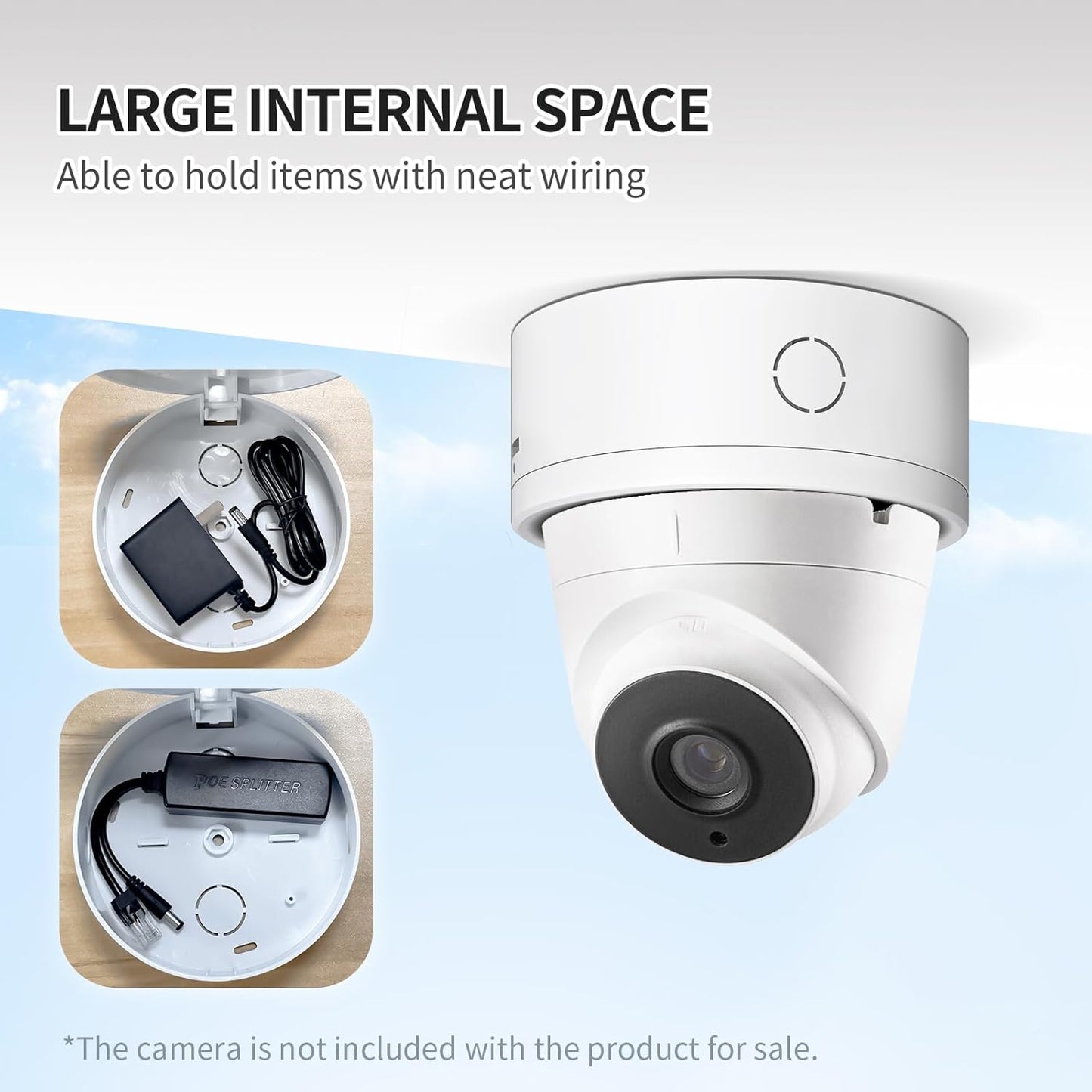 ZT-NET Universal Bullet Security Mount Box Dome Camera Junction Box Bracket Hide Cable ABS Plastic Enclosure Indoor Camera Cover CCTV Surveillance White 1 Pack (Not Included Camera)