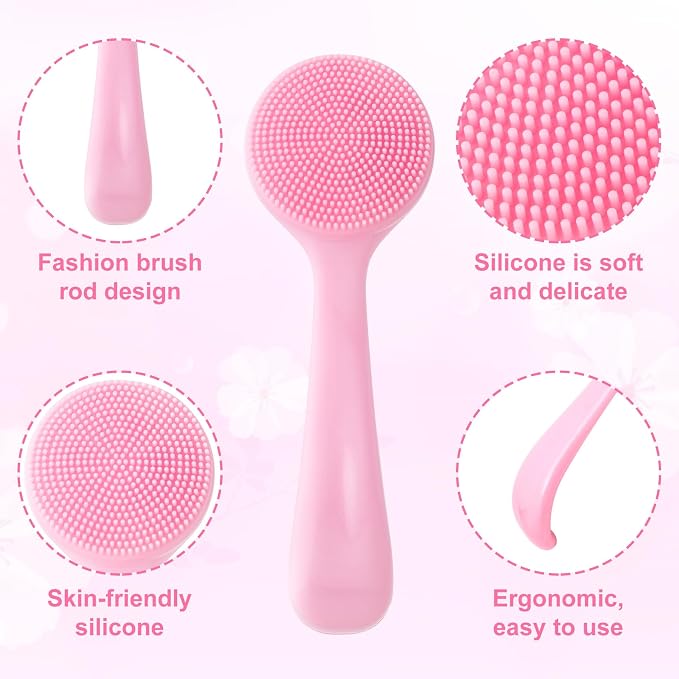 HINZIC 2 Pack Silicone Manual Facial Cleansing Brush, Skin Friendly Waterproof - Image 4