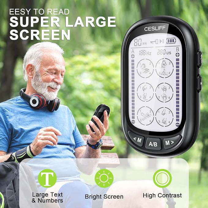 Dual Channel TENS EMS Unit 24 Modes 36 Levels, Upgraded Large Screen Intensity - Image 4