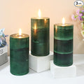 Dark Green Pillar Candles 3x6 Inch Fir Scented Candles Hand-Poured Long Lasting by FLAVCHARM