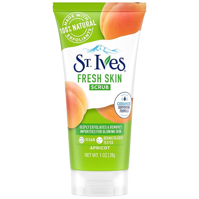 St. Ives Apricot Scrub Exfoliant, Travel-Size – Fresh Skin Exfoliating Apricot by St.+Ives