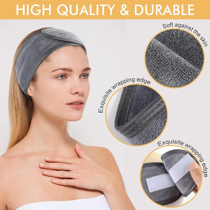 SINLAND Headband for Women Ultra Soft Adjustable Makeup Hair Band - Image 2