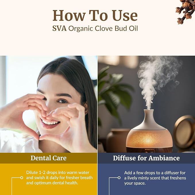 SVA Clove Essential Oil Organic – 4 Fl Oz – 100% Natural Organic Clove Oil - Image 6