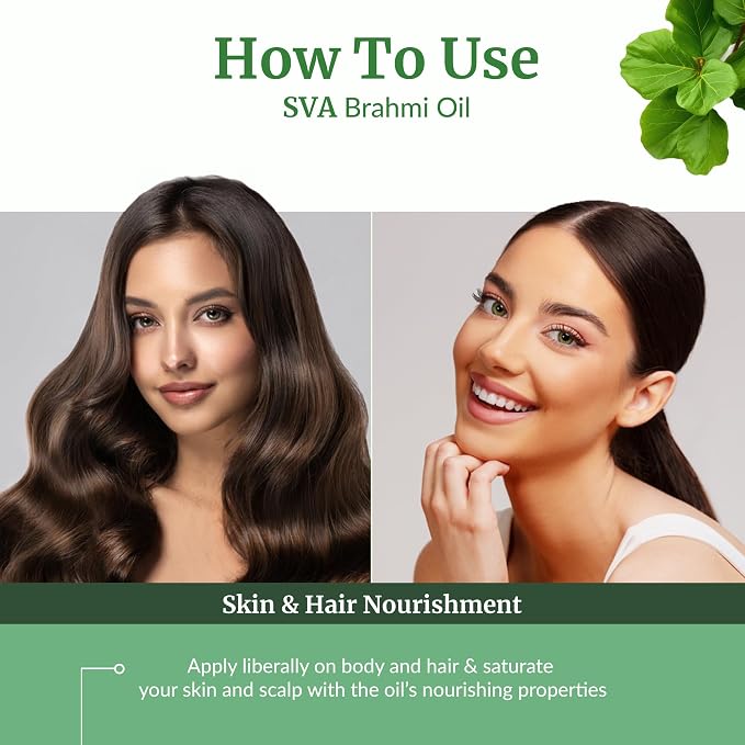 SVA Brahmi Oil - 8 Fl Oz – 100% Natural Cold Pressed Brahmi Oil - - Image 5