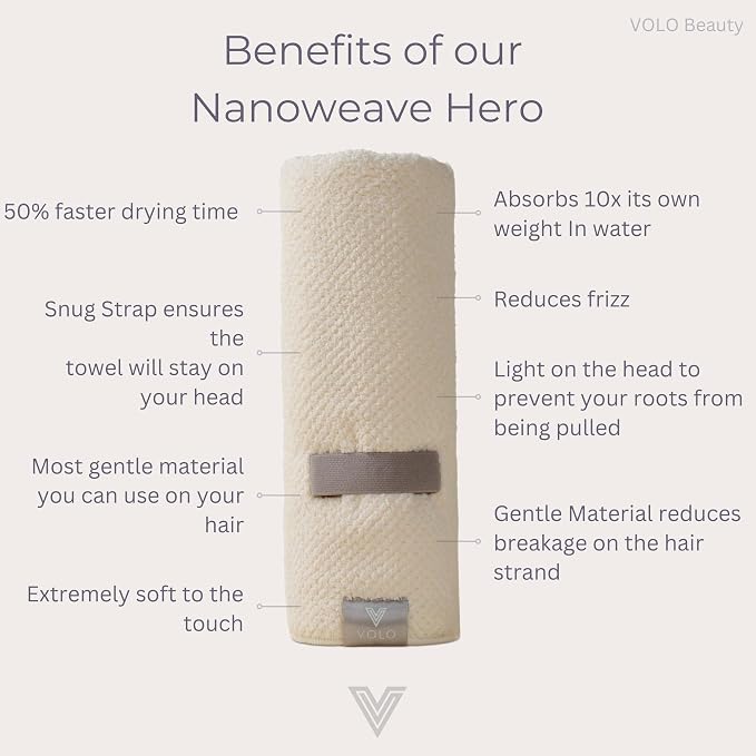 VOLO Hero Hair Towel – Ultra Soft Nanoweave™ Microfiber, Super Absorbent Quick - Image 4