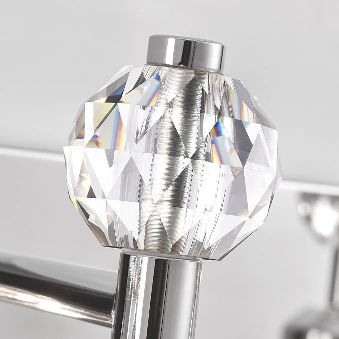 PRESDE 3-Light Crystal Bathroom Vanity Light, Chrom ModernBathroom Lights - Image 6