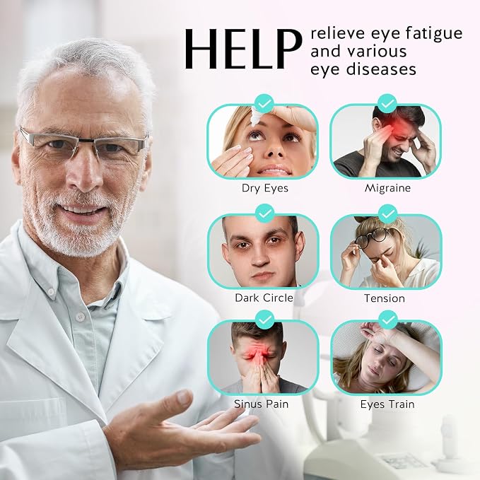 YFONG Cordless Heated Eye Mask for Dry Eyes, Warm Eye Compress for Stye - Image 2