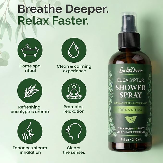 Eucalyptus Shower Spray 8oz – Aromatherapy Shower Mist, Spa and Sauna Inspired - Image 6