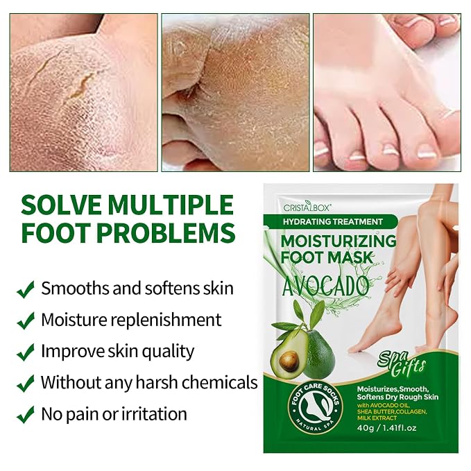5 Pack Moisturizing Foot Mask, Hydrating Foot Masks - Image 3