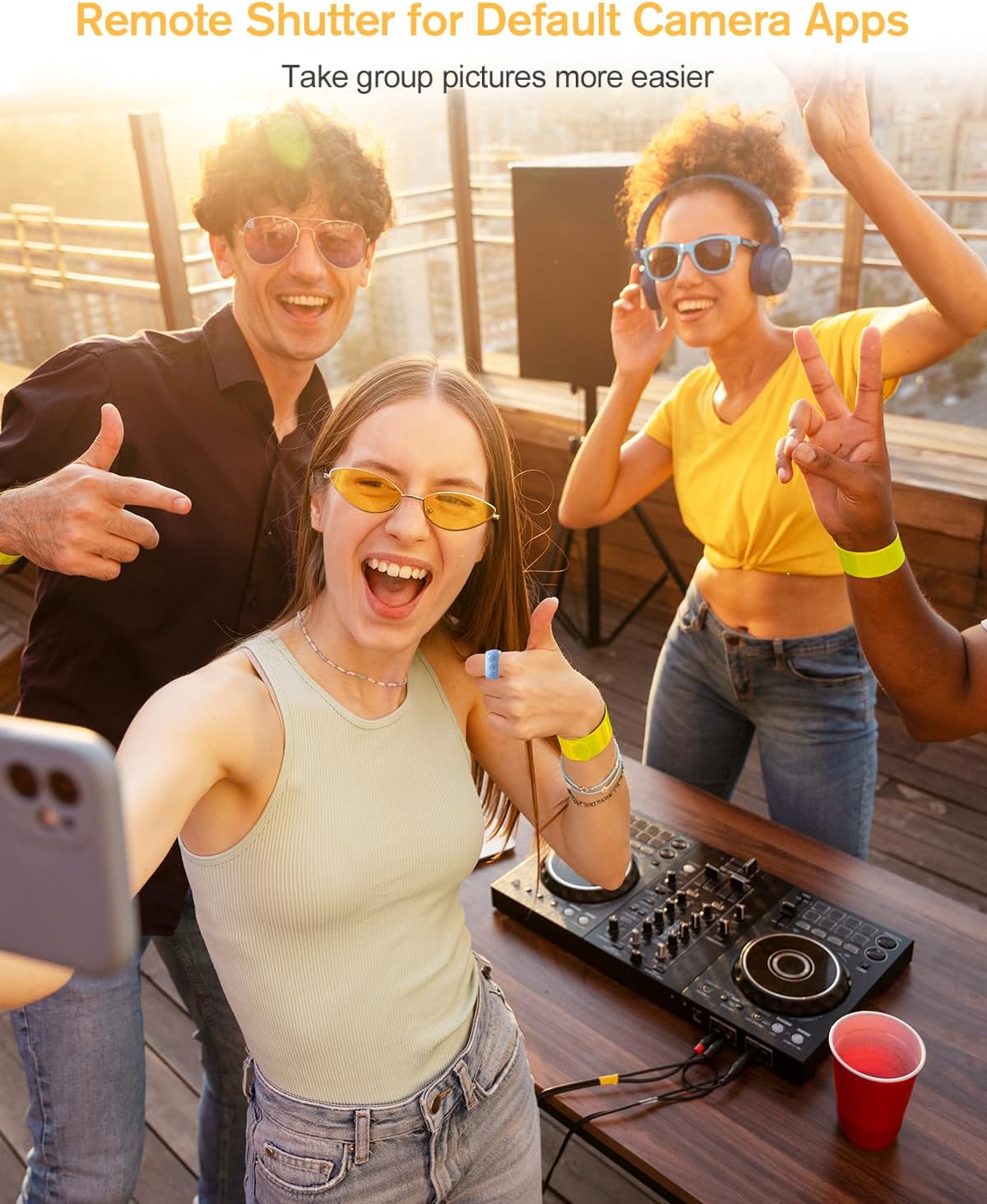 ADZERD Remote Control for TikTok, Page Turner for iPhone/iPad, Bluetooth Camera Video Recording Remote, Scrolling Ring for TIK Tok, Compatible with iOS/Android Phones & Tablets - Blue