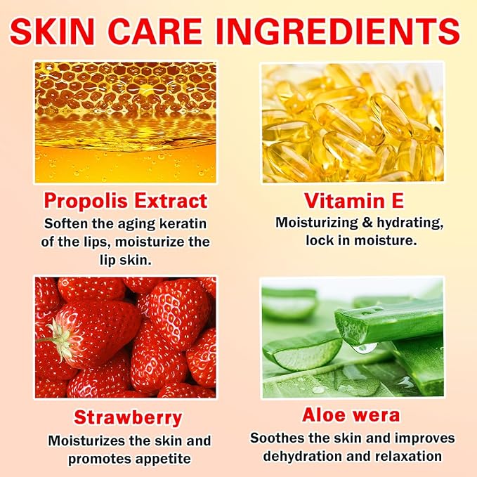 2 PCS Apple Lime Lip Mask, Vitamin E Strawberry & Watermelon & Honey Lip - Image 8