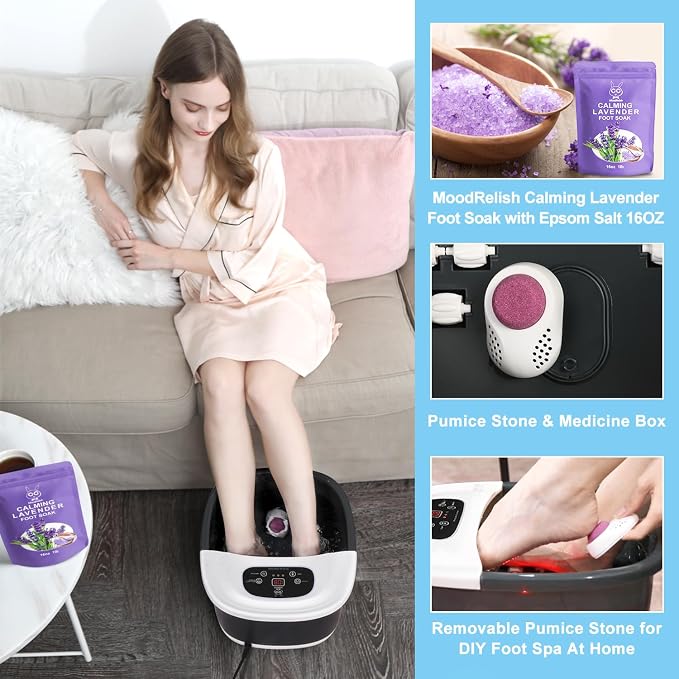 Foot Spa Bath Massager with Heat Bubbles and Vibration Massage and Jets - Image 4