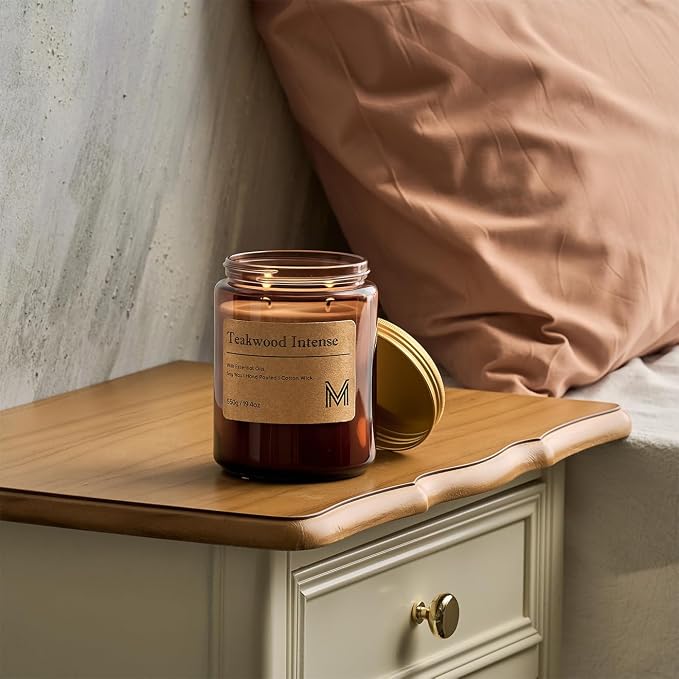 M&SENSE Teakwood Intense Scented Christmas Candle Gift | 19.4oz, 115-Hour Burn - Image 7