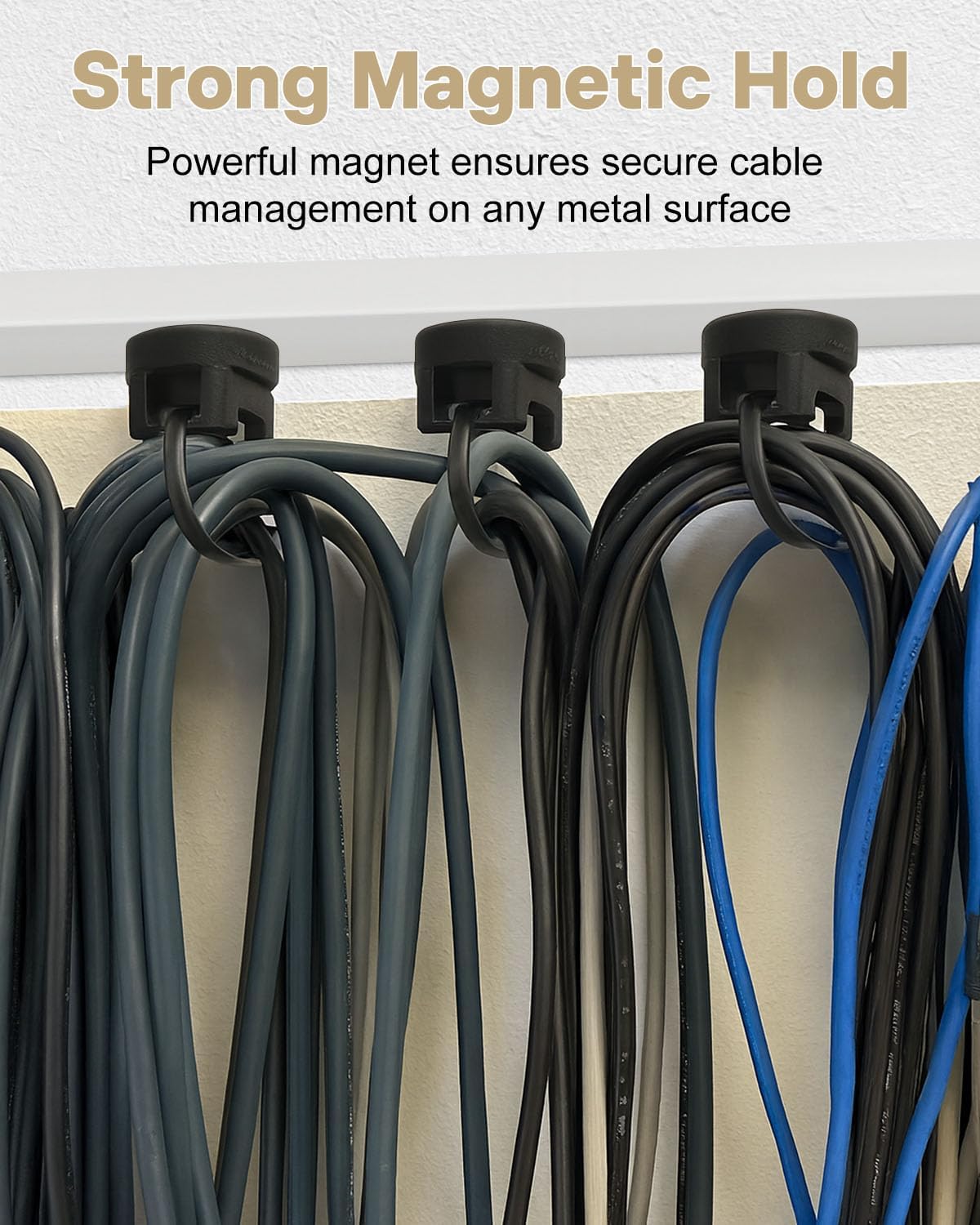 Magnetic Cable Clips Zip Tie Mount Base, Include 20 Pcs 20mm Magnetic Wire Cable Holders with 100 Pcs Heavy Duty Zip, Multipurpose Cable Ties Management Base for Wire, Black
