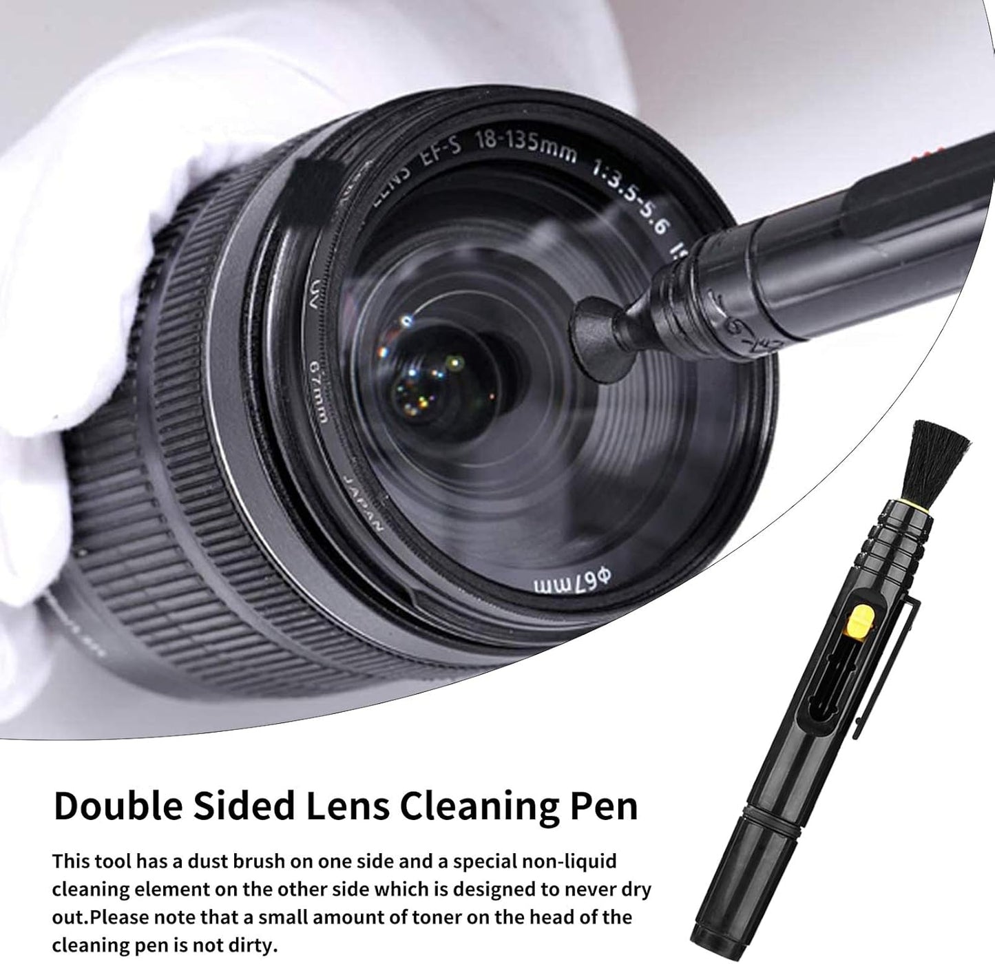 Professional DSLR Camera Cleaning Kit with APS-C Cleaning Swabs, Microfiber Cloths, Camera Cleaning Pen, for Camera Lens, Optical Lens and Digital SLR Cameras.
