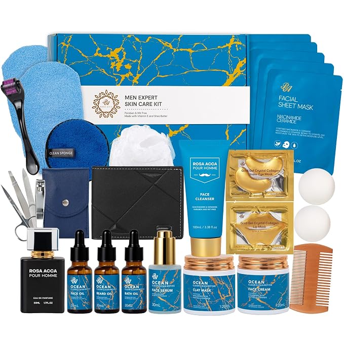 30 Pcs Men Face Skin Care Set for Men, Father's Day Gifts, Spa & Self-Care Gift by RAROSAACCA