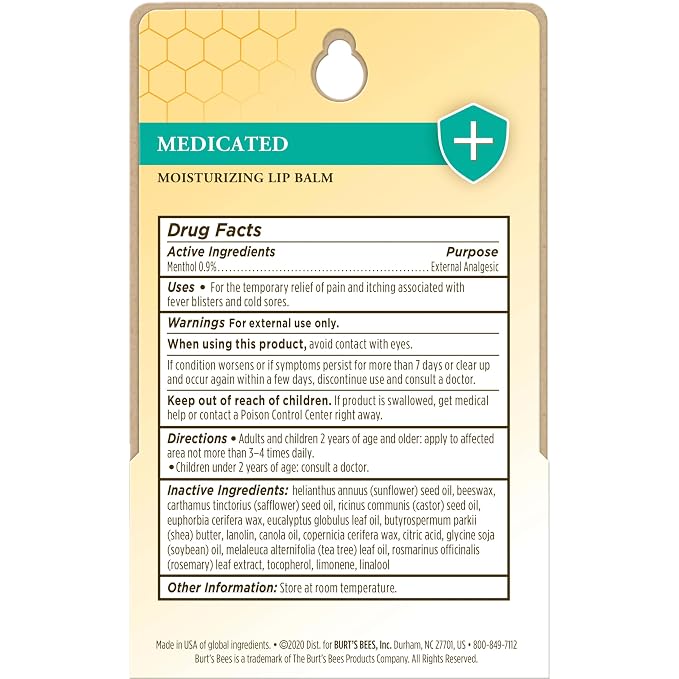 Burt's Bees Medicated Lip Balm, - Image 4