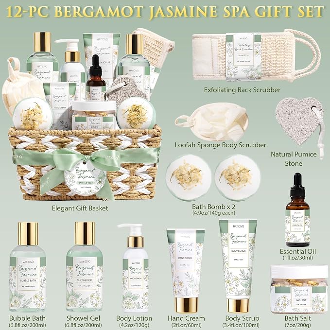Mothers Day Birthday Gifts for Women, Bergamot Jasmine Relaxing Spa Gift - Image 2